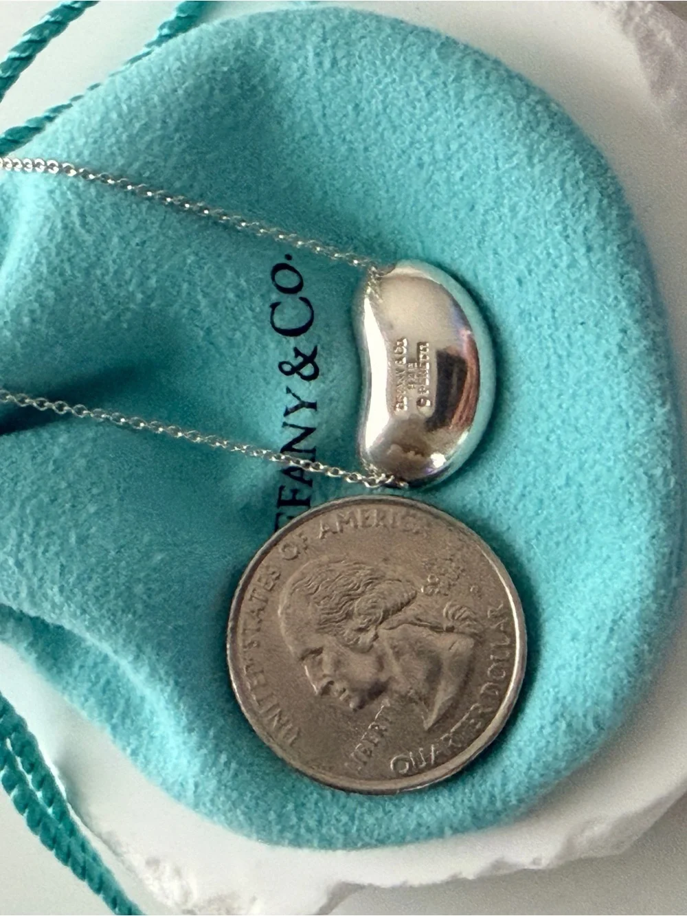 🩵Tiffany & Co. Elsa Peretti 18mm Large Bean Necklace